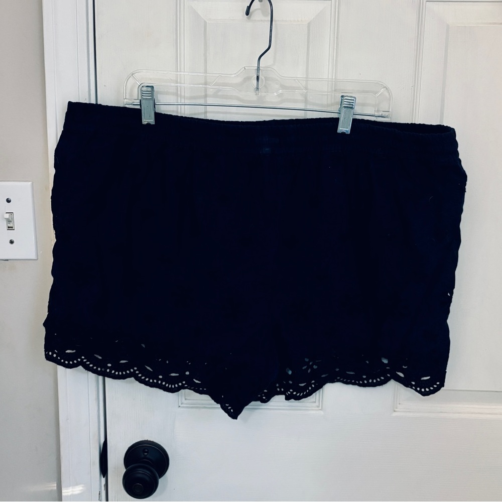 BOGO!! LOFT Drawstring Eyelet Shorts in Navy